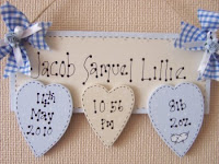 Personalised name plaques, wooden, for new babies, christenings, birthdays