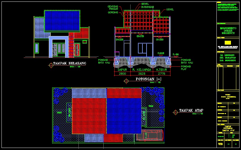 Konsep Terkini 46 Contoh Denah  Rumah  Type  36  Autocad