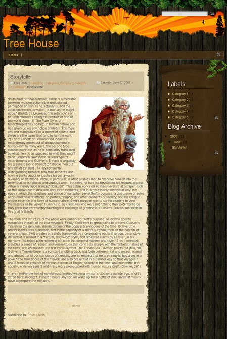 Tree House Blogger Template