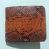 Dompet Kulit Ular Python Asli - Oranye