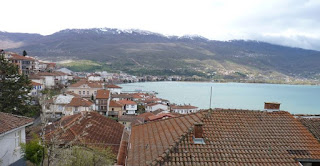 Las vistas del Lago ohrid desde nuestro alojamiento.