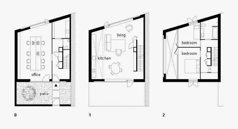 Rectangle Gaaga House Minimalist Design with Stripe White and Gray in Middle of City
