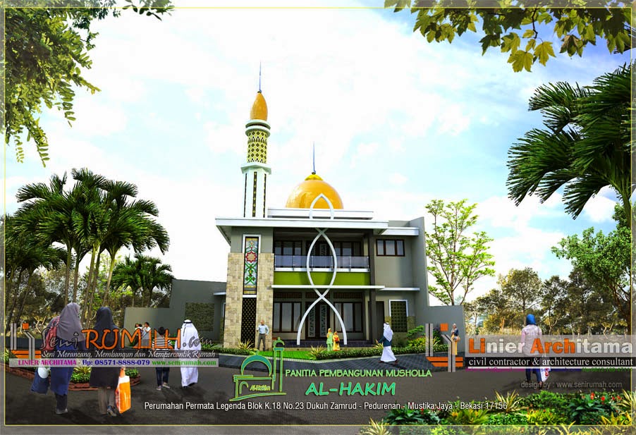 Contoh Gambar Masjid Dua Lantai