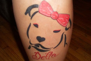 Cute Bull Dog Tattoo with Bow Design