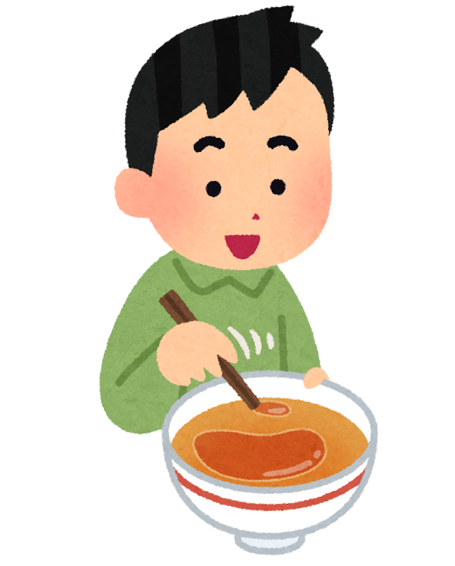 ラーメンの油をまとめる人のイラスト かわいいフリー素材集 いらすとや