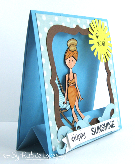 Flat Friends Boutique. Beach day. 613 Avenue Create. Window easel card. Ruthie Lopez. My Hobby My Art 2