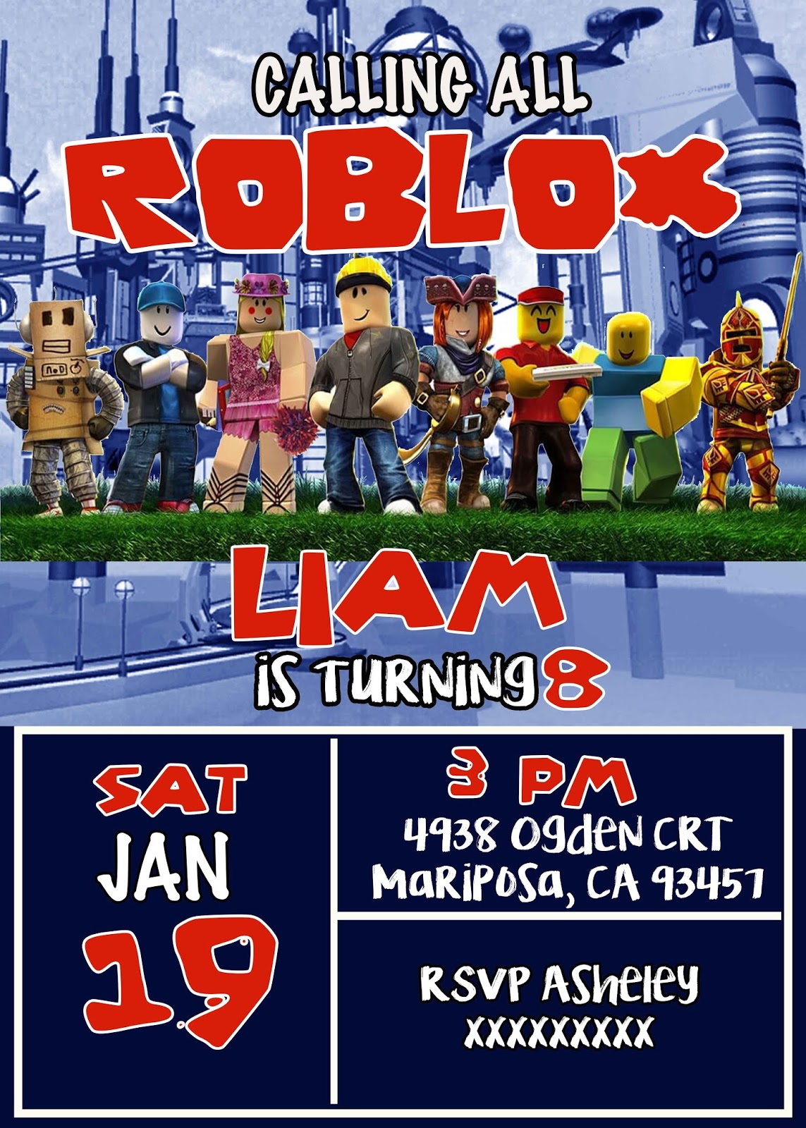 Daisy Celebrates Lego Ninjago Birthday Party - roblox invitation roblox birthday inviteroblox invite roblox