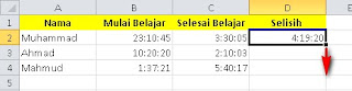 Ms. Excel - Menghitung Selisih Waktu - Sharing Ilmu Yuk!!!