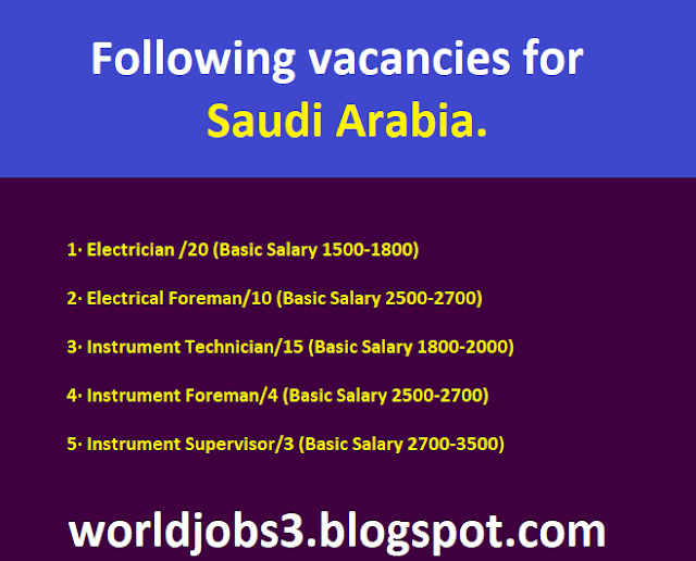 We are super excited to share with you the following vacancies for Saudi Arabia.