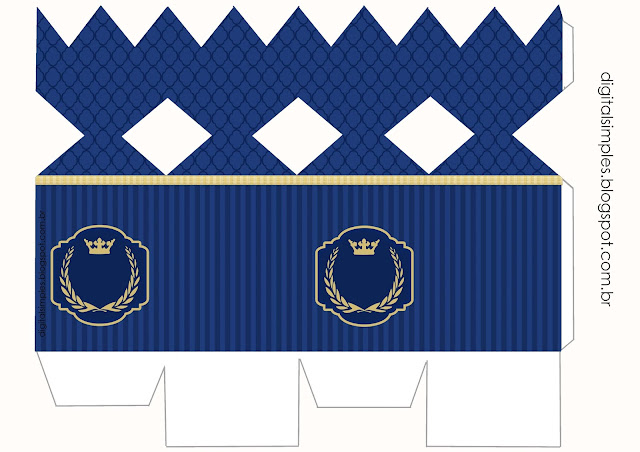 Royalty Crown in Blue: Free Printables Boxes.