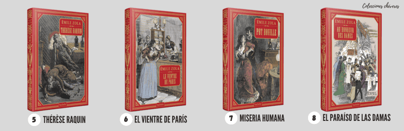 collection emile zola hachette, therese raquin, le ventre de paris, pot-bouille, au bonheur des dames