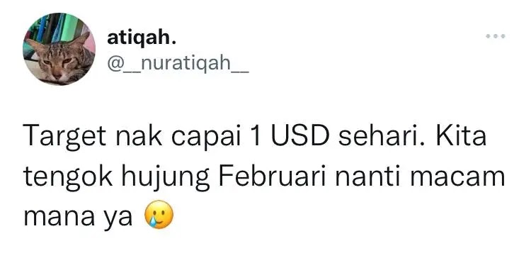 Target Nak Capai 1 USD Setiap Hari