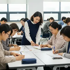 직업훈련에 참여 중인 사람들