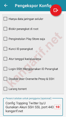 pengaturan ekspor config http injector