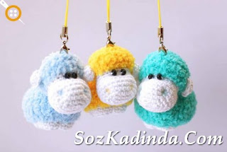 Amigurumi Kuzu Motifli Anahtarlık Modeli