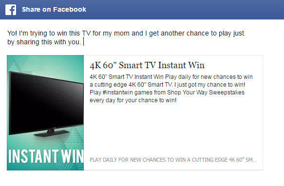 Play for a chance to win a Big Screen TV