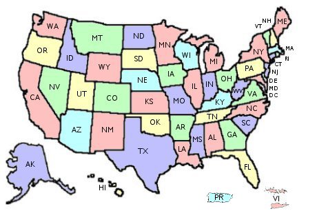 political map of us and canada. Us map without labels