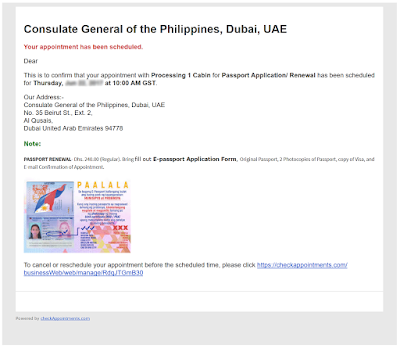 philippine passport renewal appointment email confirmation