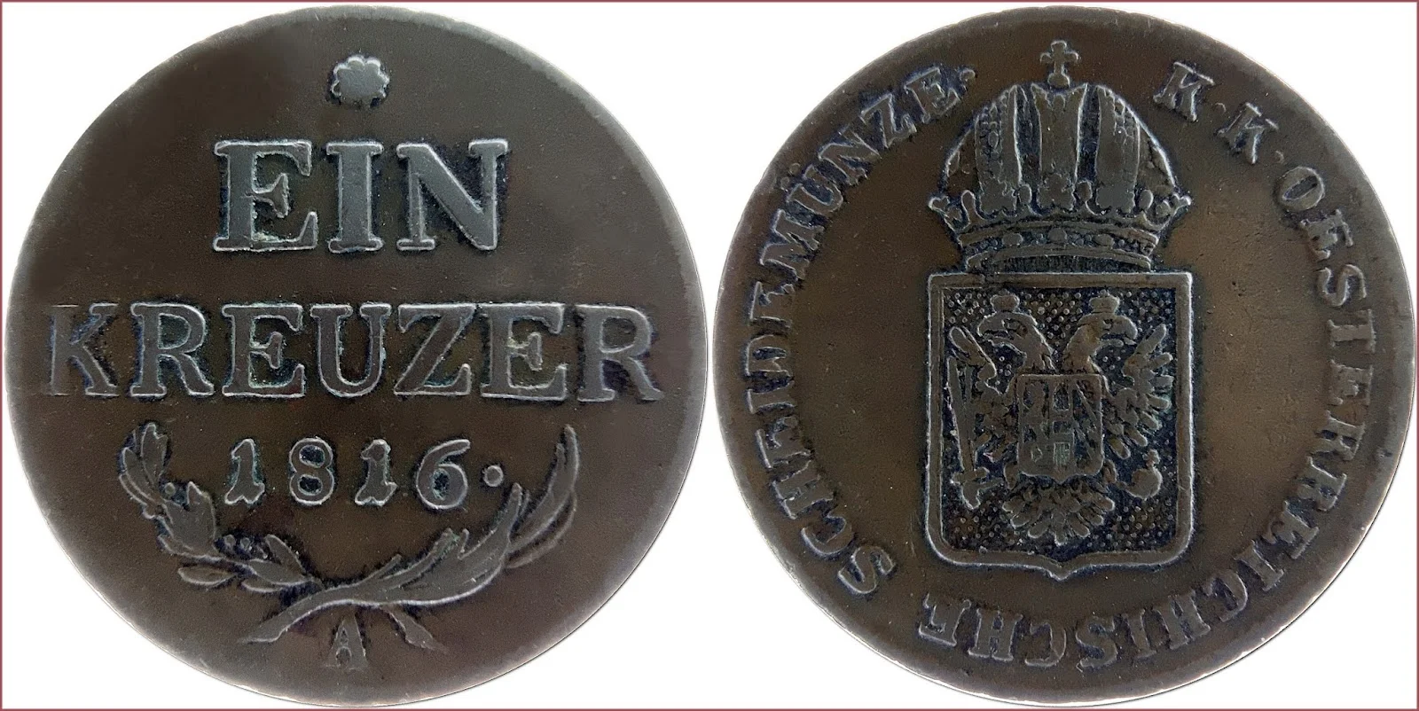 1 kreuzer, 1816: Austrian Empire