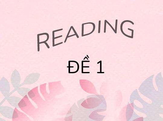Ôn thi vào lớp 10 - Reading - Đề 1