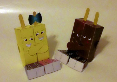 Siamese Twin Pops Paper Toy