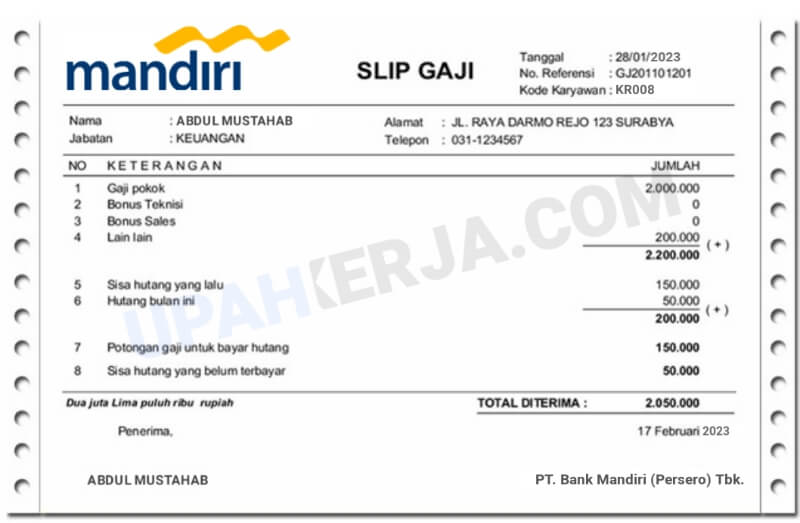 Gaji Teller Bank Mandiri Homecare24