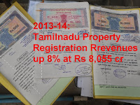 2013-14:Tamilnadu Property Registration Rrevenues up 8% at Rs 8,055 cr  