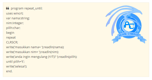 Repeat_Until pemrograman PASCAL