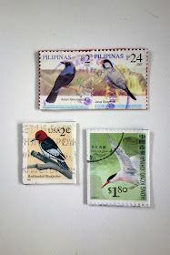 postage stamps turned into magnets, turn postage stamps to magnets, DIY magnets, blah to TADA!