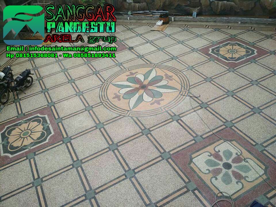 Contoh Desain  Lantai  Cartpot Batu  Ampyang Koral  Sikat Terbaru