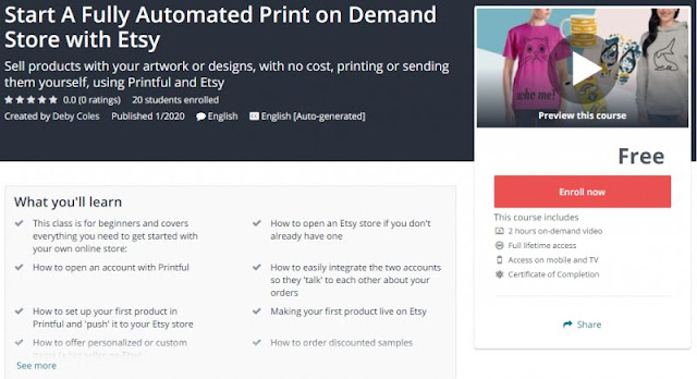 [100% Free] Start A Fully Automated Print on Demand Store with Etsy