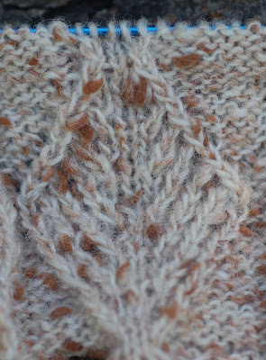 Ribbed Leaf Panel, knitted in French Tweed Yarn