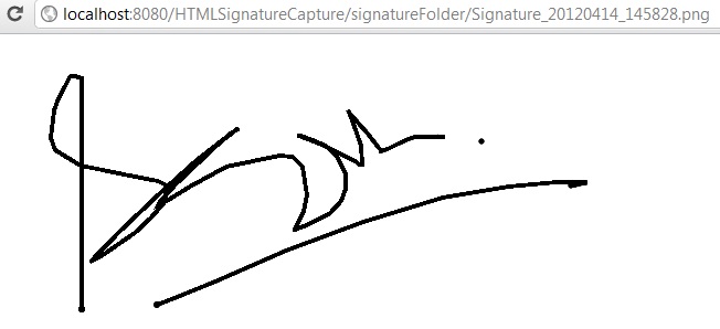 Capture signature using HTML5 canvas, ExtJs 4 and Java Servlet