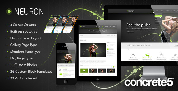Neuron Responsive C5 Theme - Creative Concrete5