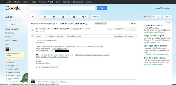 Surat Lamaran Kerja Melalui Email : Contoh Surat Lamaran Kerja Menggunakan Via Emal - Anda juga harus menulis lamaran kerja serta curriculum.