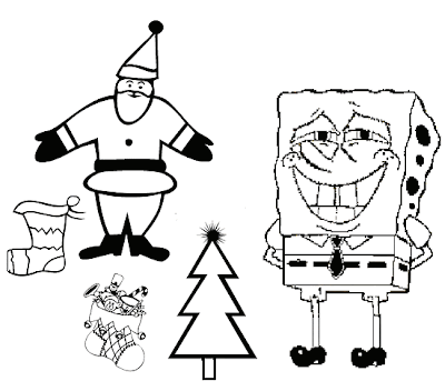 Spongebob Coloring Pages, Santa Claus Cloloring pages, Christmas Coloring Pages, 
