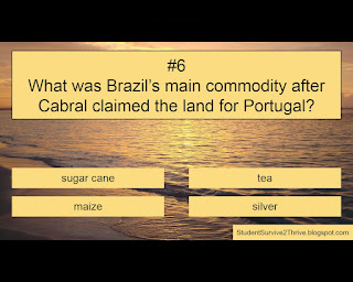 What was Brazil’s main commodity after Cabral claimed the land for Portugal? Answer choices include: sugar cane, tea, maize, silver