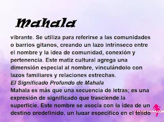 ▷ Significado del nombre Mahala