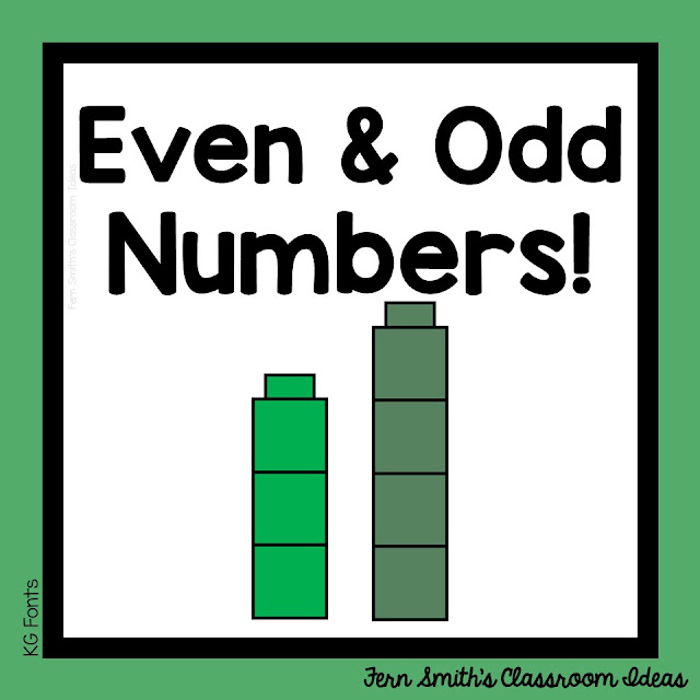Ways to Teach & Spiral Odd and Even Numbers with Lessons and Resources from #FernSmithsClassroomIdeas.