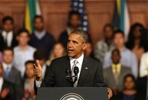 PRESIDENTE ESTADOUNIDENSE BARACK OBAMA EXHORTA A JÓVENES HACER REALIDAD LA VISIÓN DE IGUAL Y OPORTUNIDAD QUE BUSCÓ EL PREMIO NOBEL DE LA PAZ NELSON MANDELA