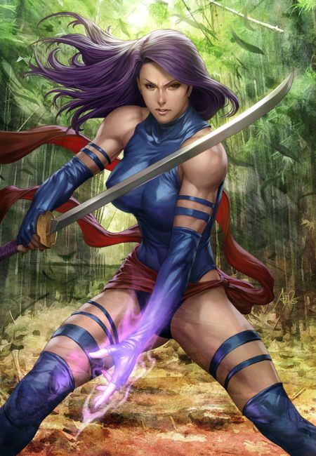 Stanley Lau artgerm deviantart ilustrações mulheres sensuais games quadrinhos X-Men - Psylocke