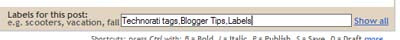 Technorati Tags in Blogger Posts