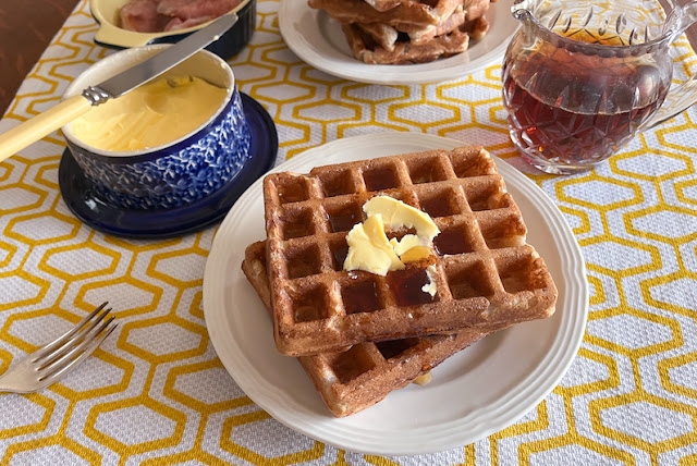 Food Lust People Love: While the sourdough starter in these overnight sourdough cinnamon waffles adds flavor, the addition of buttermilk and baking soda makes them fluffy and light.