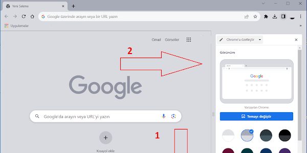 Google Chrome'da Yan Panelinde Yeni Sekme Sayfası Seçeneklerini Özelleştirmeyi Etkinleştirme