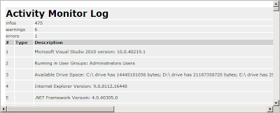 於IE開啟 ActivityLog.xml 時的畫面 