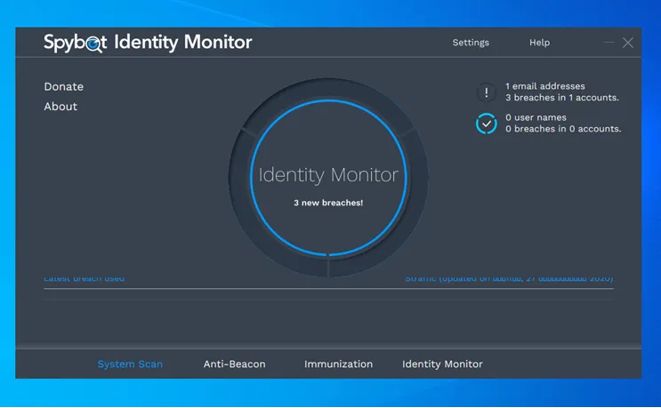 Spybot Identity Monitor : Δείτε αν ο λογαριασμός σας έχει παραβιαστεί