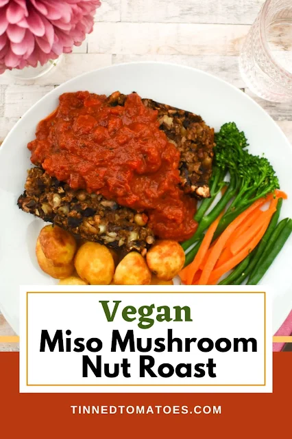 Miso Mushroom Nut Roast Recipe Pin.