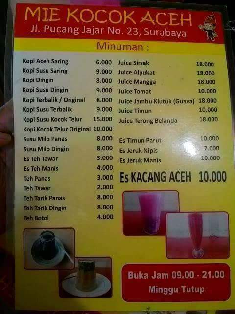 Menu Minuman.