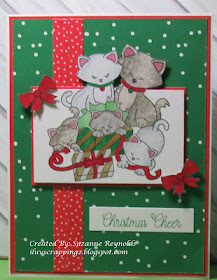 Christmas cheer by Suzanne features Newton's Christmas Kittens by Newton's Nook Designs; #newtonsnook