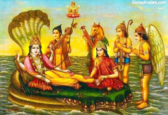 Vishnu Narada and Brahma